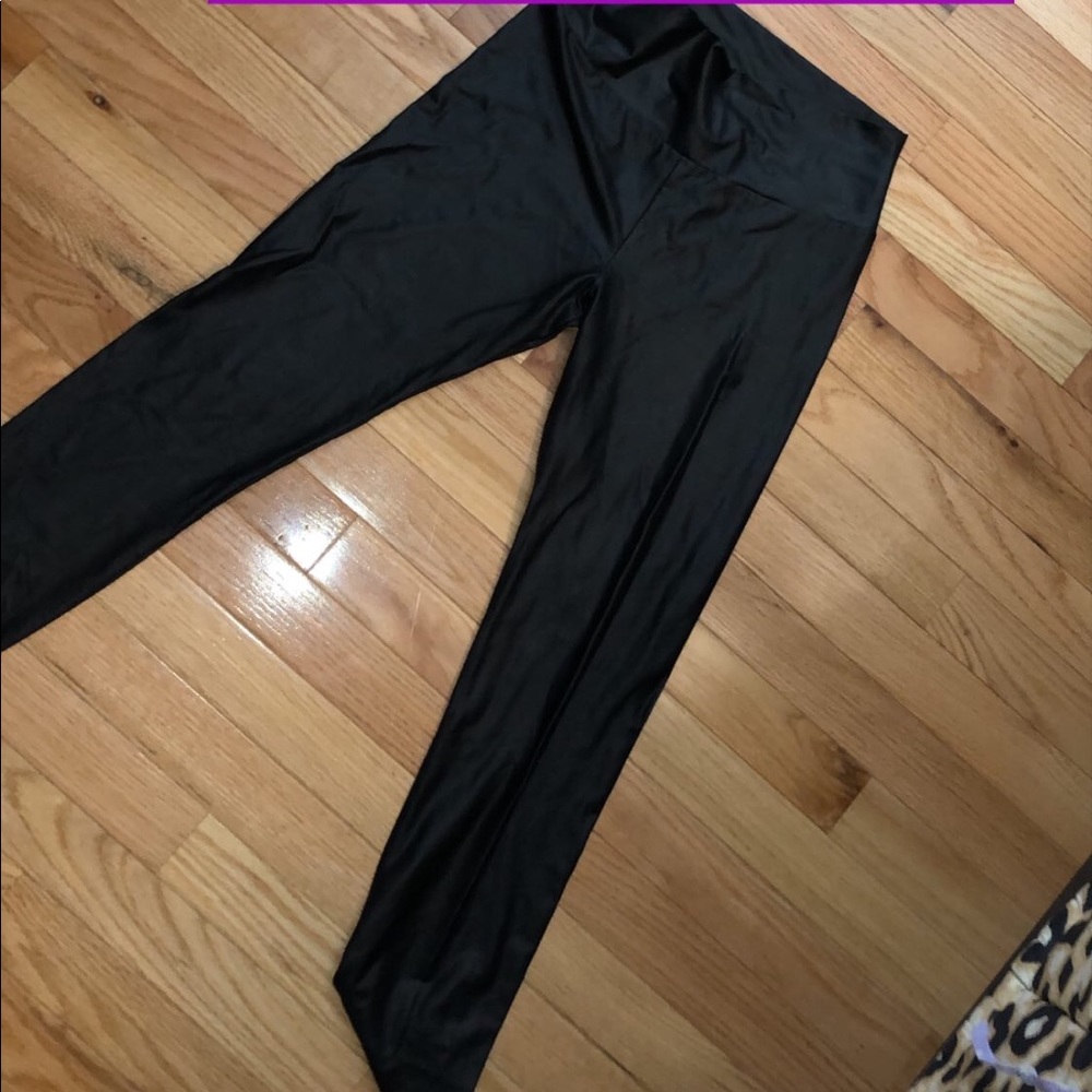 Leather high waisted leggings